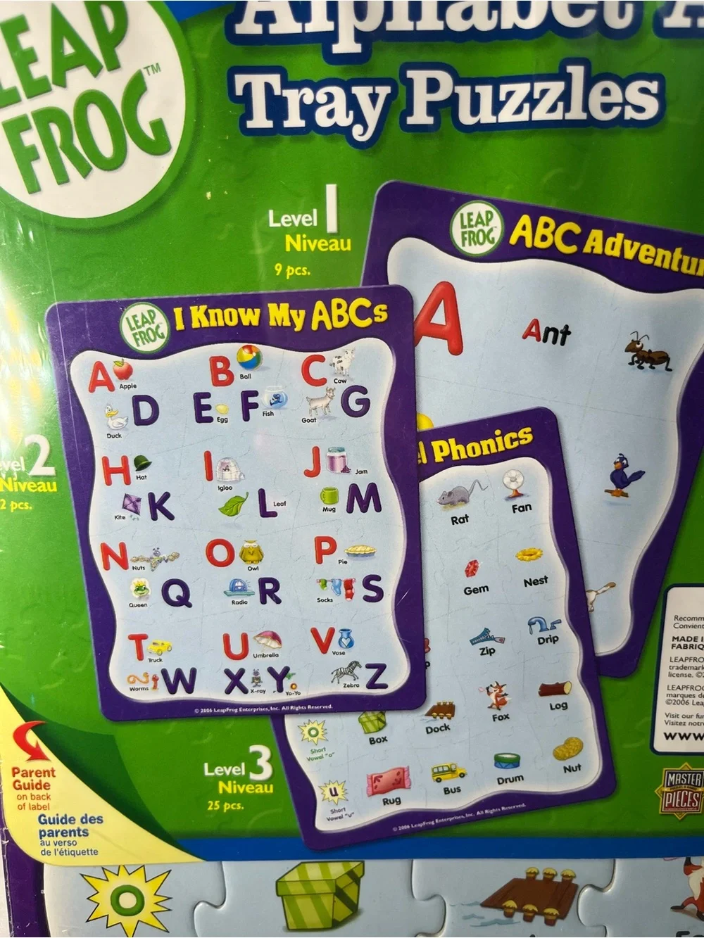 LeapFrog Alphabet Adventures Tray Puzzles 2006 ABC‎ Set of 3 NEW Sealed